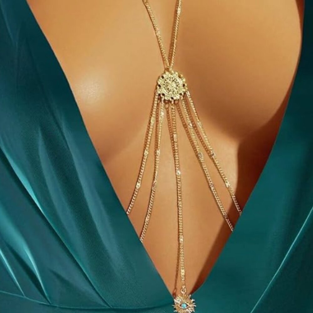 NEW! Sexy Layered Chain & Bikini Bra Chain with Rhinestones